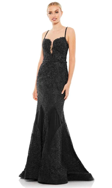 women's breathable dressesMac Duggal A79082 - Embroidered Trumpet Evening Gown