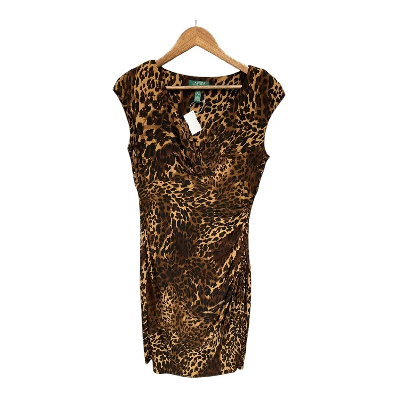 women's curve-hugging dressesDress Casual Midi By Lauren By Ralph Lauren In Animal Print, Size: L