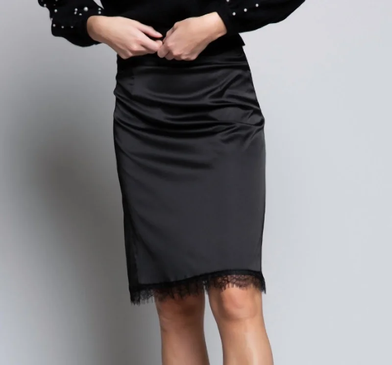 women's casual skirtsDressy Silk Skirt In Black