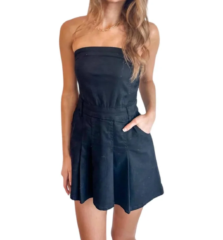 women's vacation dressesSunkist Denim Mini Dress In Black