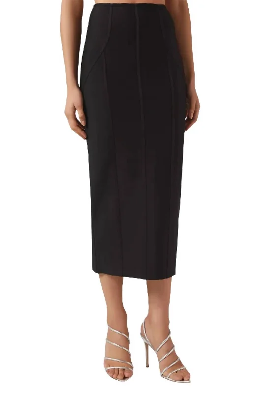 women's warm party skirtsRose Midi Skirt In Black