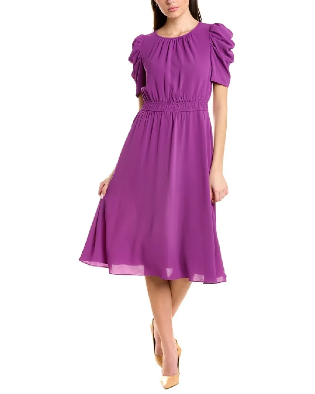 women's satin dressesLondon Times Flutter Sleeve Midi Dress