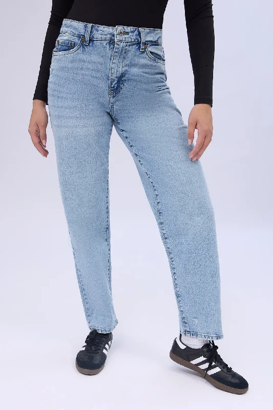 women's denim jeans with elastic waistbandsHigh Rise Baggy Jeans