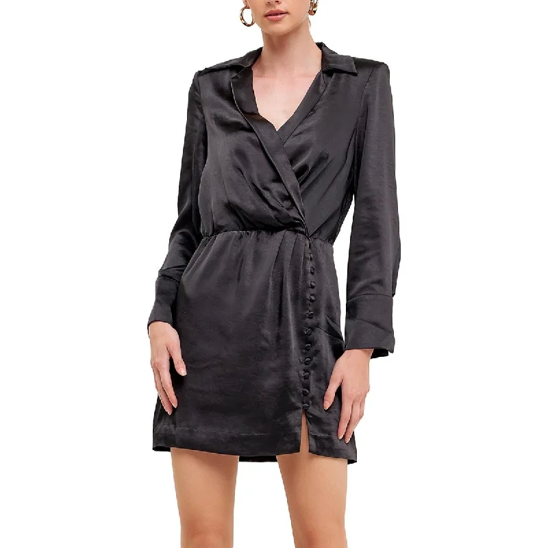 women's sustainable dressesWomens Dress Shirt Mini Shift Dress