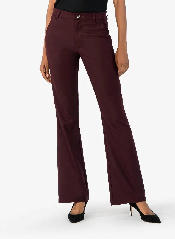 women's button-fly pantsAna High Rise Flare Trouser In Raisin