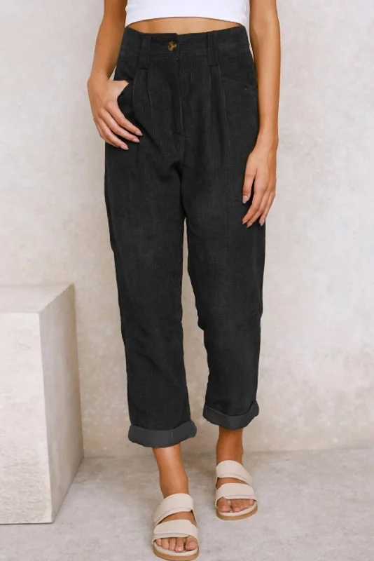 women's thermal pantsCorduroy Pants In Black