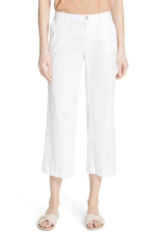 women's active pantsCotton Poplin Crop Pant In White