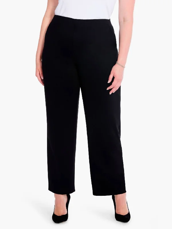 women's cargo pantsDrapey Ponte Wide Leg Ankle Pant In Black Onyx