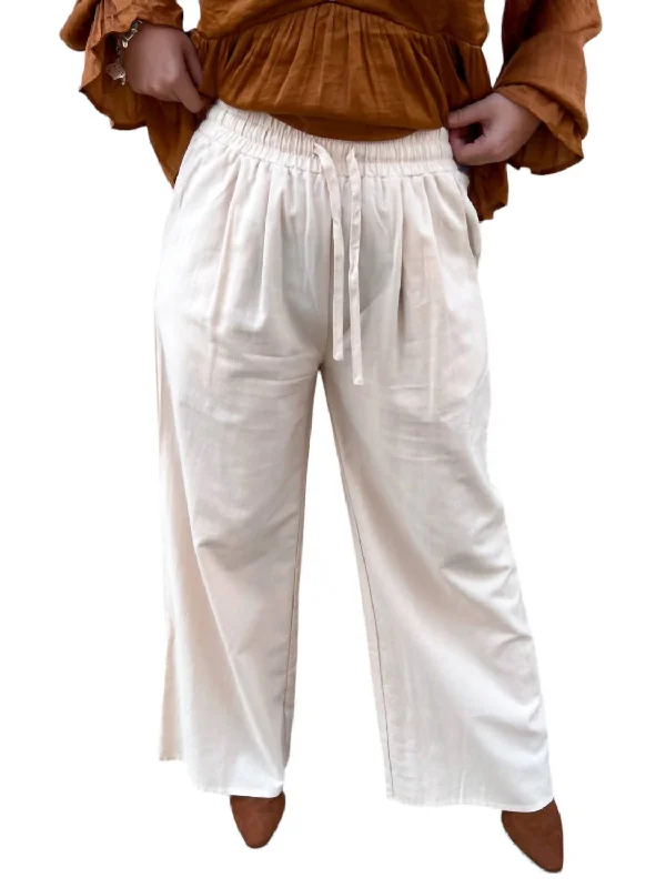 women's waterproof pantsMarissa Linen Wide Leg Pant In White