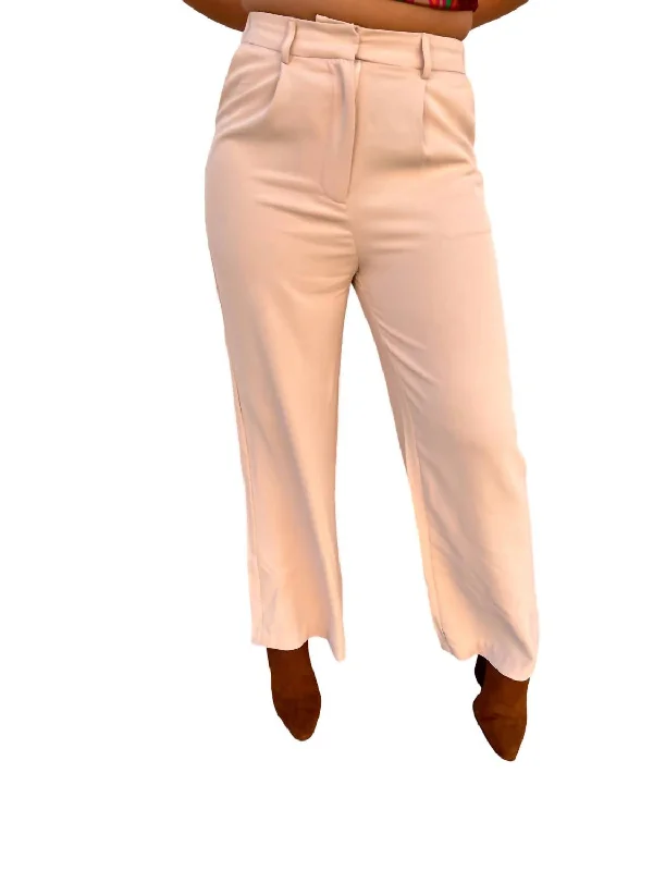 women's short pantsRaella Solid Point Wide Pants In Beige