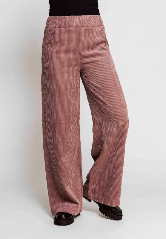 women's checkered pantsRaya Cord Pant In Rose