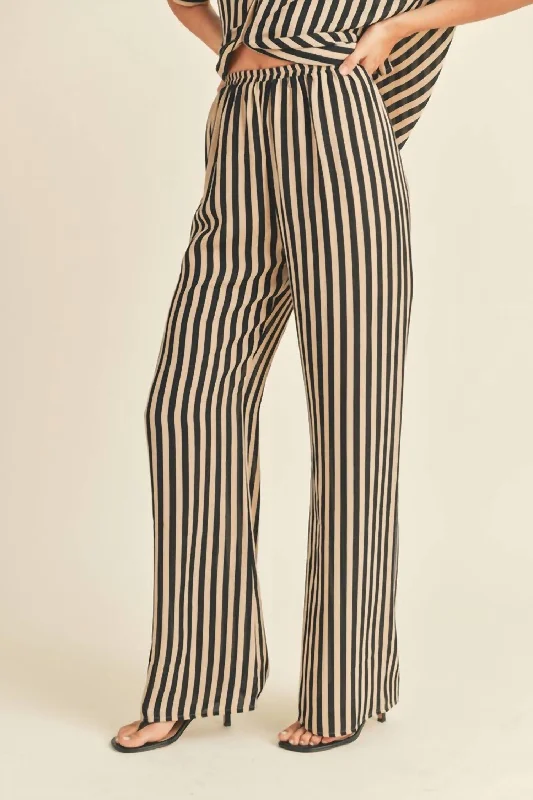 women's short pantsStripe Pants In Toffee Nut