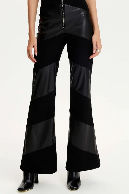 women's chic pantsTwo Toned High-Waisted Flare Pants