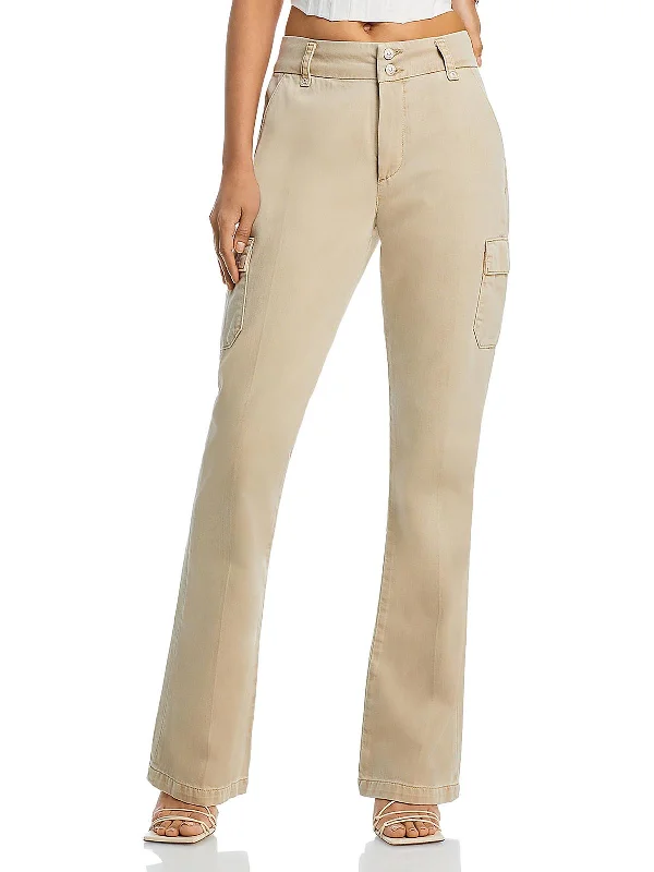 women's luxury pantsWomens High Rise Pleated Cargo Pants