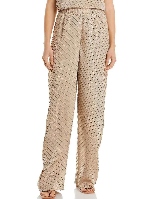 women's affordable pantsWomens High Rise Textured Palazzo Pants