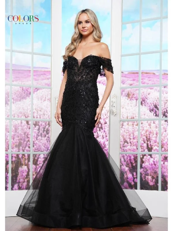 women's limited-edition dressesColors 3468 Long Fitted Formal Beaded Prom Dress