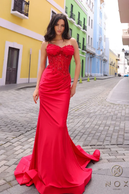 women's high-end dressesNox Anabel C1345 Long Prom Fitted Formal Gown