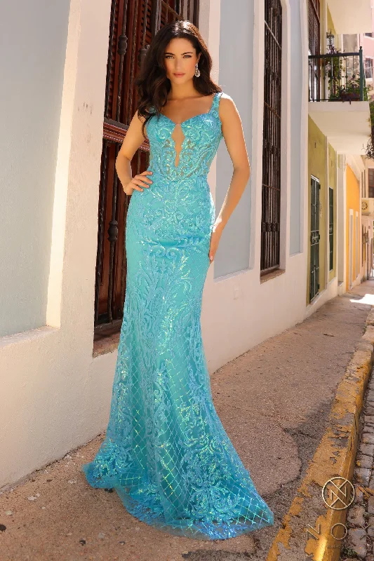 women's sleeveless dressesNox Anabel E1274 Sequins Formal Long Prom Gown